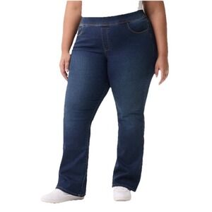 Gloria Vanderbilt Swan Women's Plus 24W Pull On Bootcut Jeans Dark Wash NEW